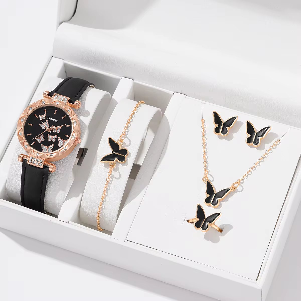 ButterflyLuxe 6-Piece Watch Set with Bracelet
