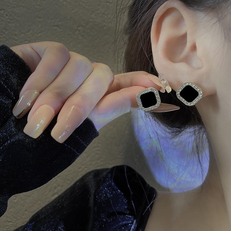 Classic diamond square earrings For Girls