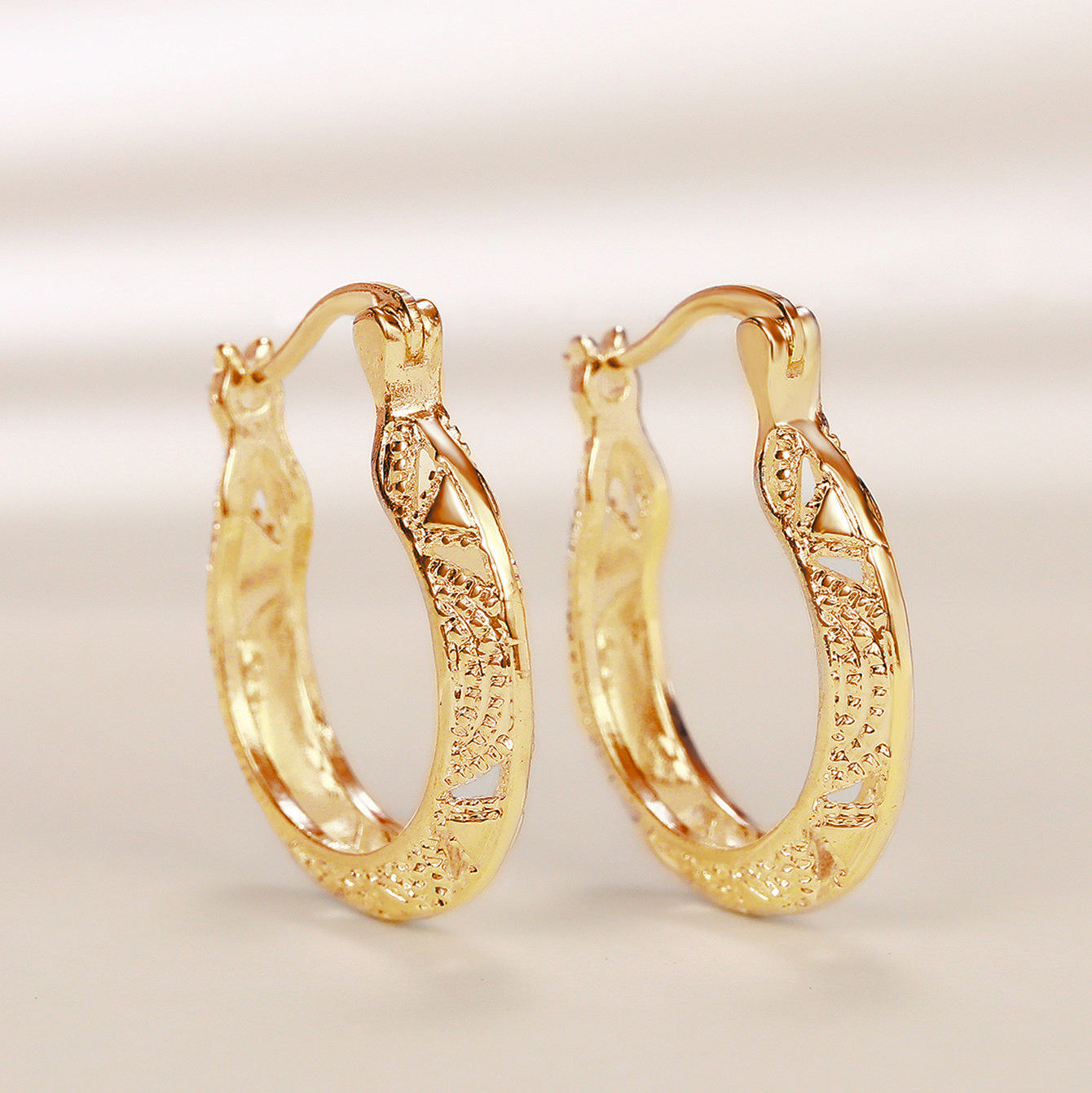 AuraLoop Hollow Hoop Earrings