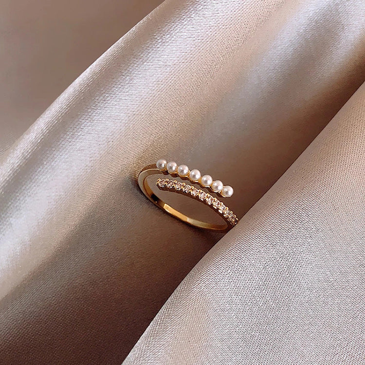 Hot Sale Pearl Index Finger Ring Fashion Temperament Simple Versatile Ring Jewelry-v2